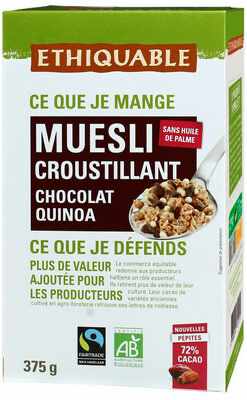 Muesli croustillant al cioccolato e quinoa